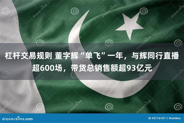 杠杆交易规则 董字辉“单飞”一年，与辉同行直播超600场，带货总销售额超93亿元