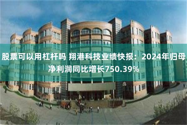 股票可以用杠杆吗 翔港科技业绩快报：2024年归母净利润同比增长750.39%