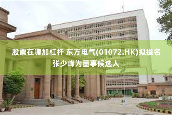 股票在哪加杠杆 东方电气(01072.HK)拟提名张少峰为董事候选人