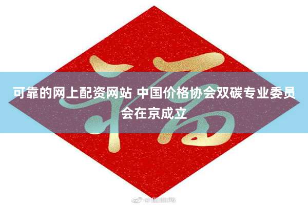 可靠的网上配资网站 中国价格协会双碳专业委员会在京成立
