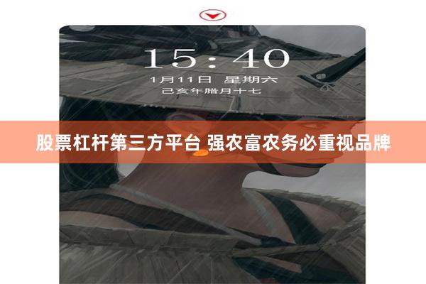 股票杠杆第三方平台 强农富农务必重视品牌