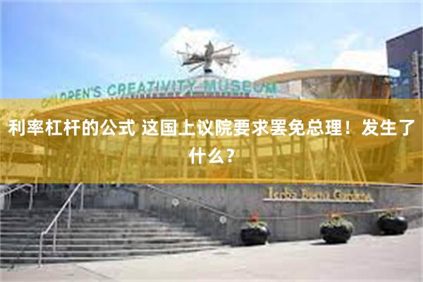 利率杠杆的公式 这国上议院要求罢免总理！发生了什么？