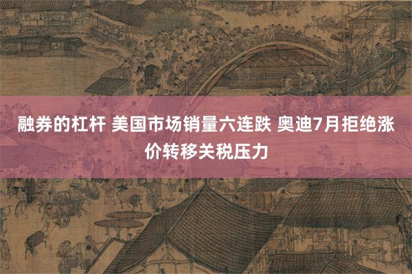 融券的杠杆 美国市场销量六连跌 奥迪7月拒绝涨价转移关税压力