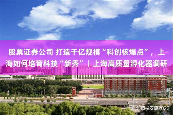股票证券公司 打造千亿规模“科创核爆点”，上海如何培育科技“新秀”｜上海高质量孵化器调研